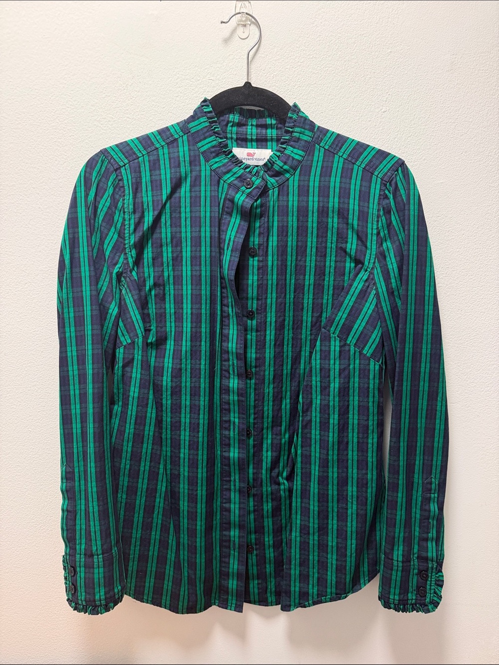 Women’s Vineyard Vines Button Up Green and Navy